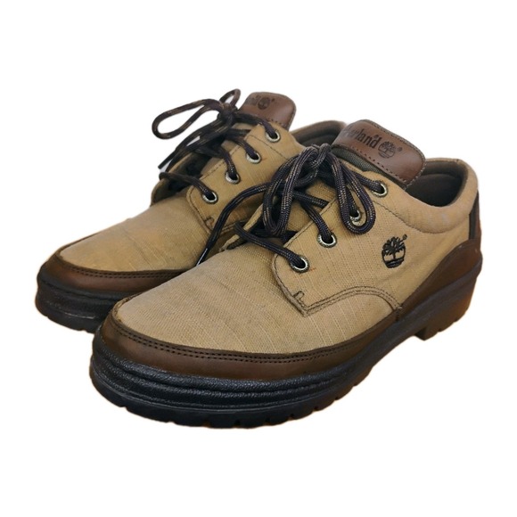 Timberland Canvas Low Top Hiking Boots Men's Size 8.5 M Y2K - Picture 1 of 8